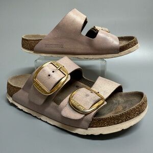 Birkenstock Arizona Soft Footbed Rose Gold Leather Sandals 36,5